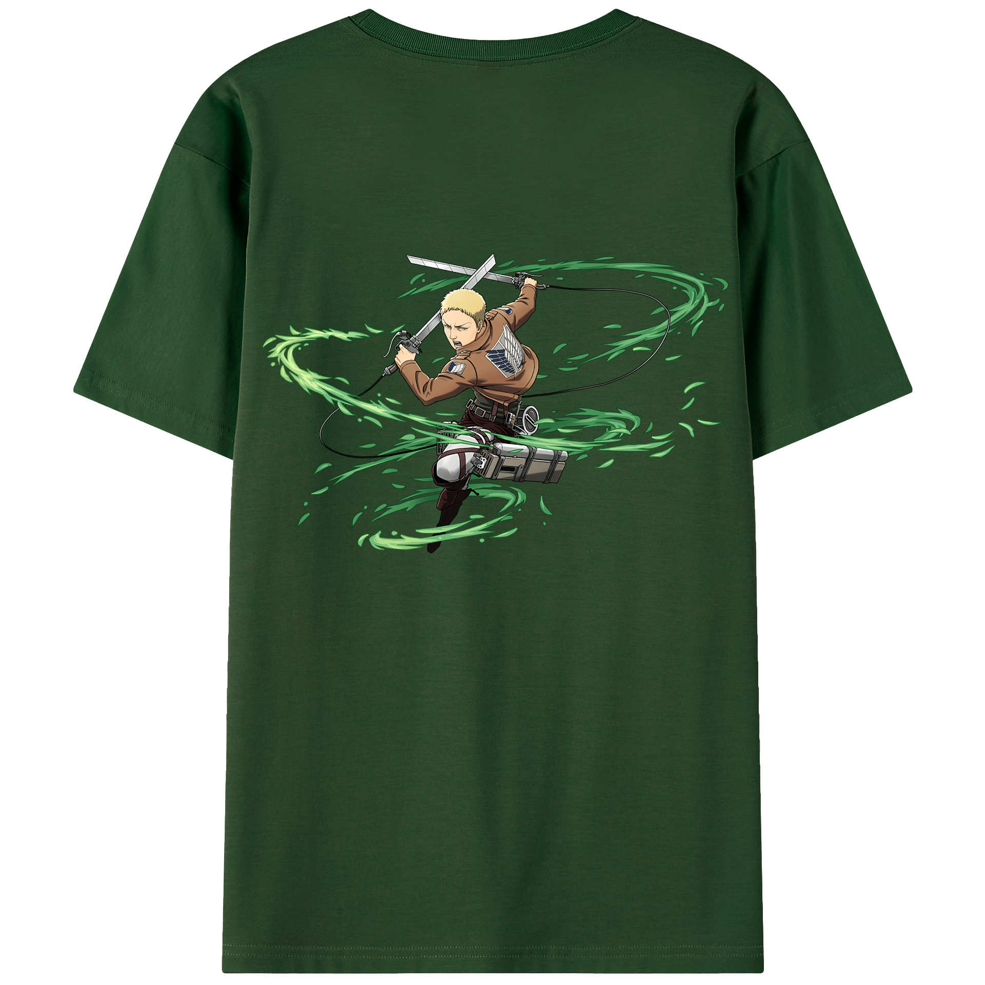 （画像用） 進撃の巨人 ライナー・ブラウン Attack on Titan Reiner Braun 綿100％半袖Tシャツ（背面プリント）